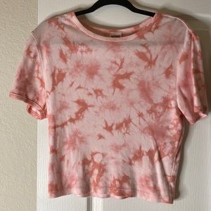 VS PINK Tie-Dye Short Sleeve Crop Top
